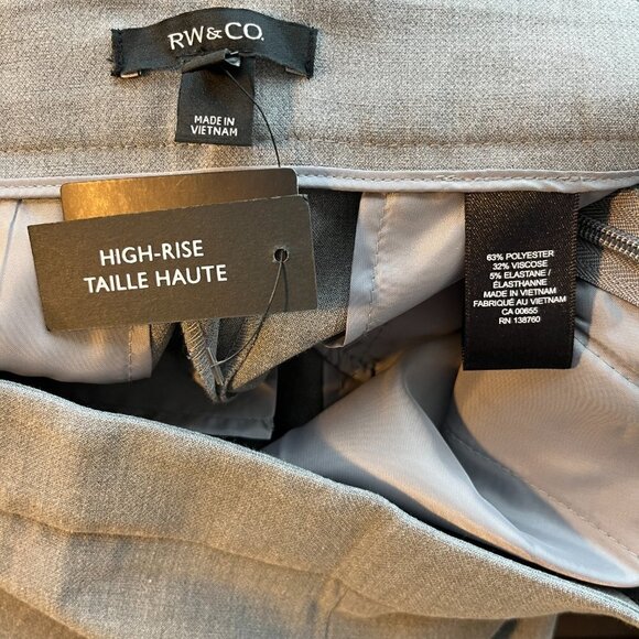 RW & Co Gray High-Rise Cropped Wide Leg Trouser Pants Career Preppy Size 12 - Picture 2 of 4